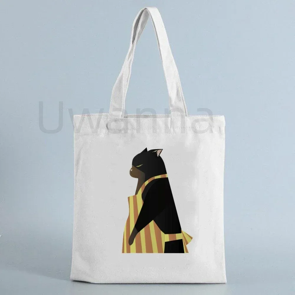 sac à bandoulière en toile de dessin animé, fourre-tout big cat yukichi, le chat masterful est déprimé à nouveau aujourd'hui, sacs de courses, sacs à main d'épicerie