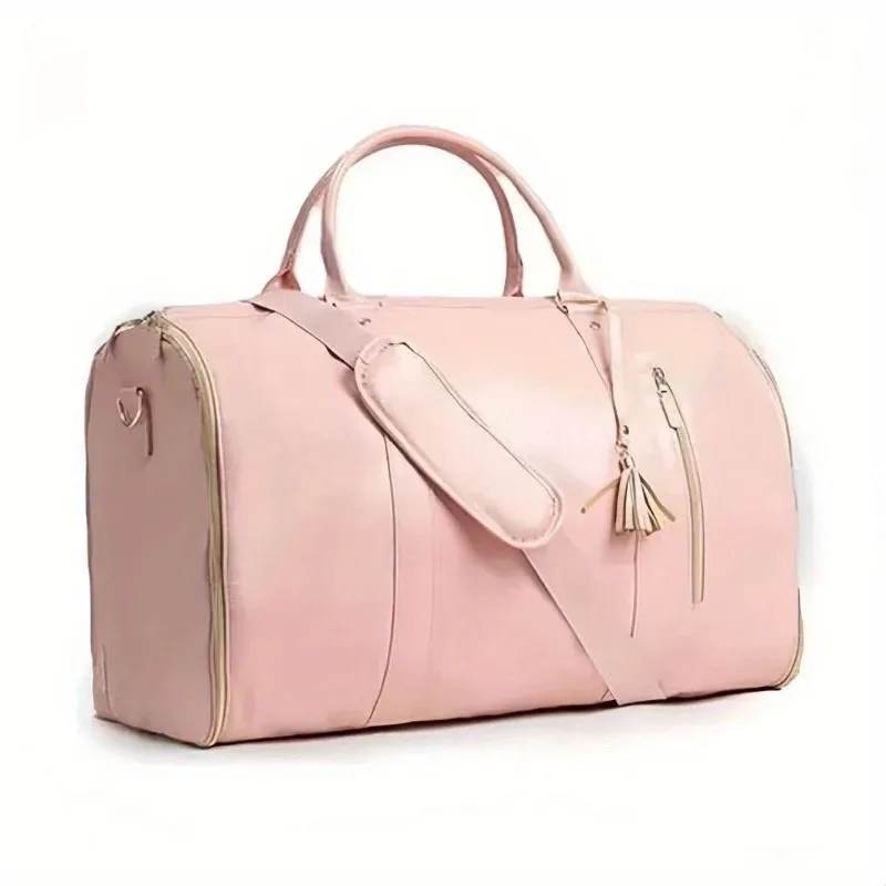 sac de voyage pliable pour femmes, sac à vêtements pratique, grand sac polochon en cuir pu, sac de voyage d'affaires pour femmes