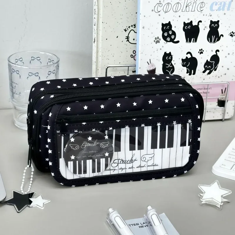 sac à dos à touches de piano à pois, sac à dos de style japonais à blocs de couleur, sac à dos en forme de piano de style scolaire, grand sac de voyage pour femmes