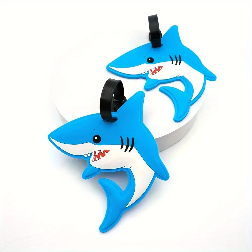 accessoires pendentif d'étiquette de bagage requin, nécessités de voyage, articles de bagages vérifiés pour l'aéroport, étiquette anti-perte, carte d'embarquement, 1 pièce