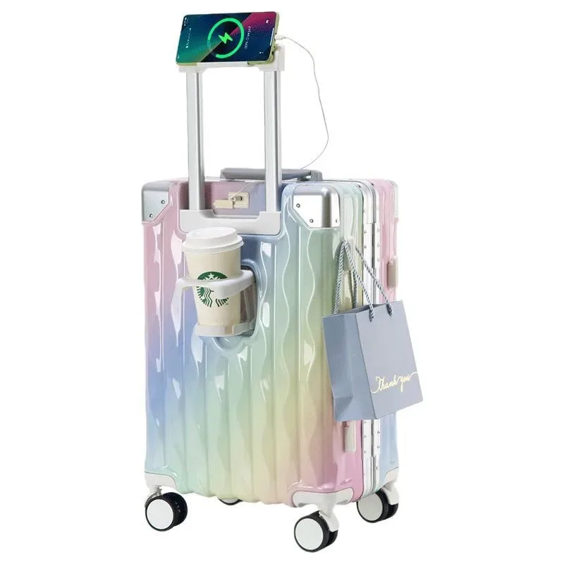valise à bagages de 20 pouces, nouvelle valise de grande capacité, étui de voyage à 24 cadres en aluminium, boîte de mot de passe durable