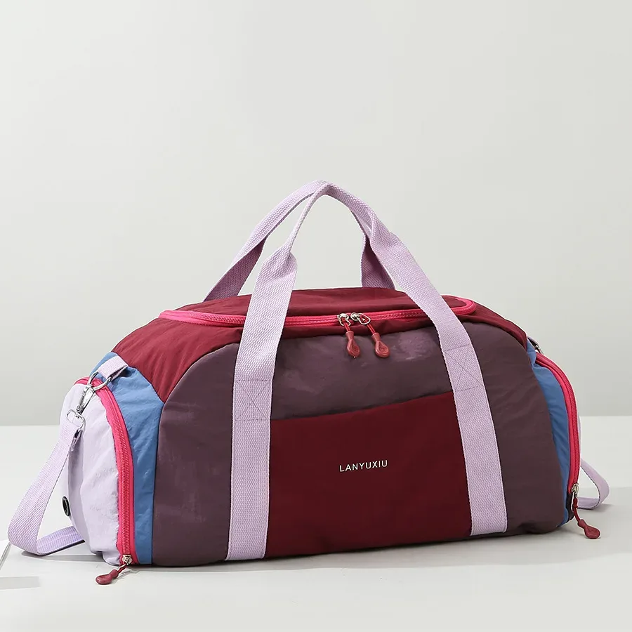 Sac de sport pour femme avec séparation sec/humide, grande capacité, sac de voyage, sac à main, sac bandoulière