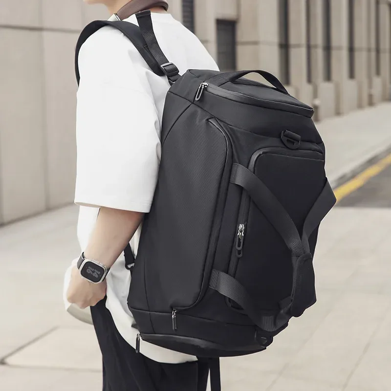 sac de sport triple avec logo, sac à dos double, sac à bandoulière, sac à main, image personnalisée, grande capacité, sac de voyage pour hommes et femmes