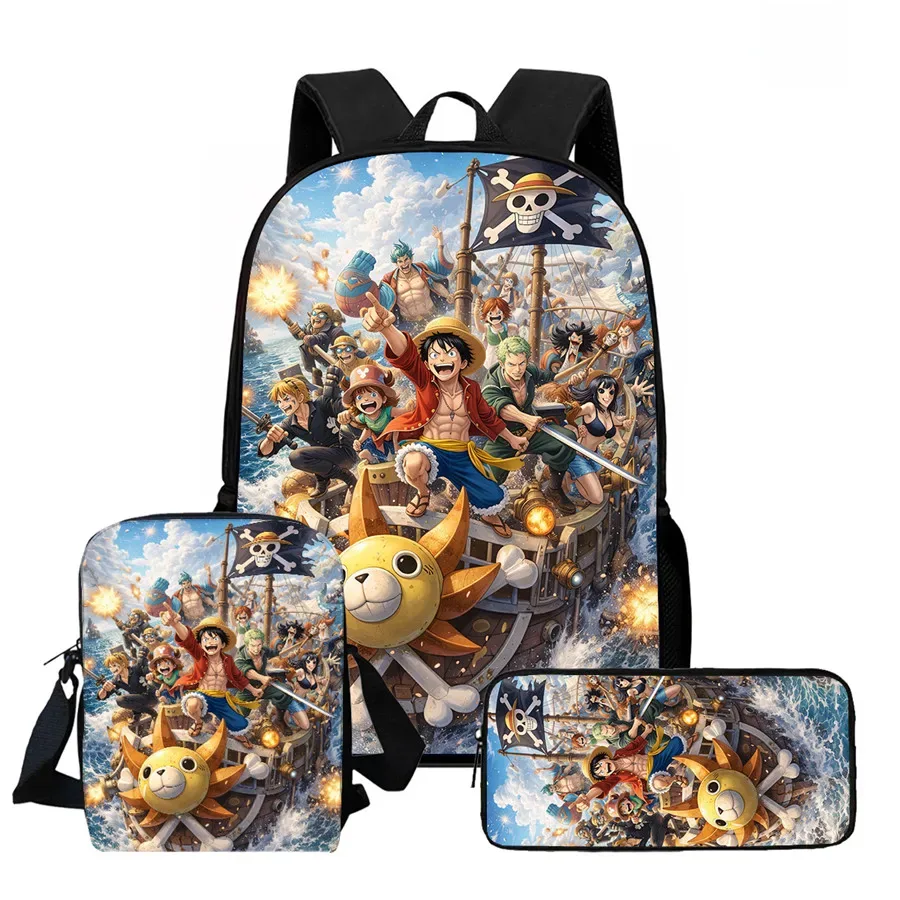 ensemble de 3 sacs à dos scolaires légers one piece avec sac bandoulière et trousse à crayons, sac à dos unisexe pour garçons et filles de 6 à 10 ans