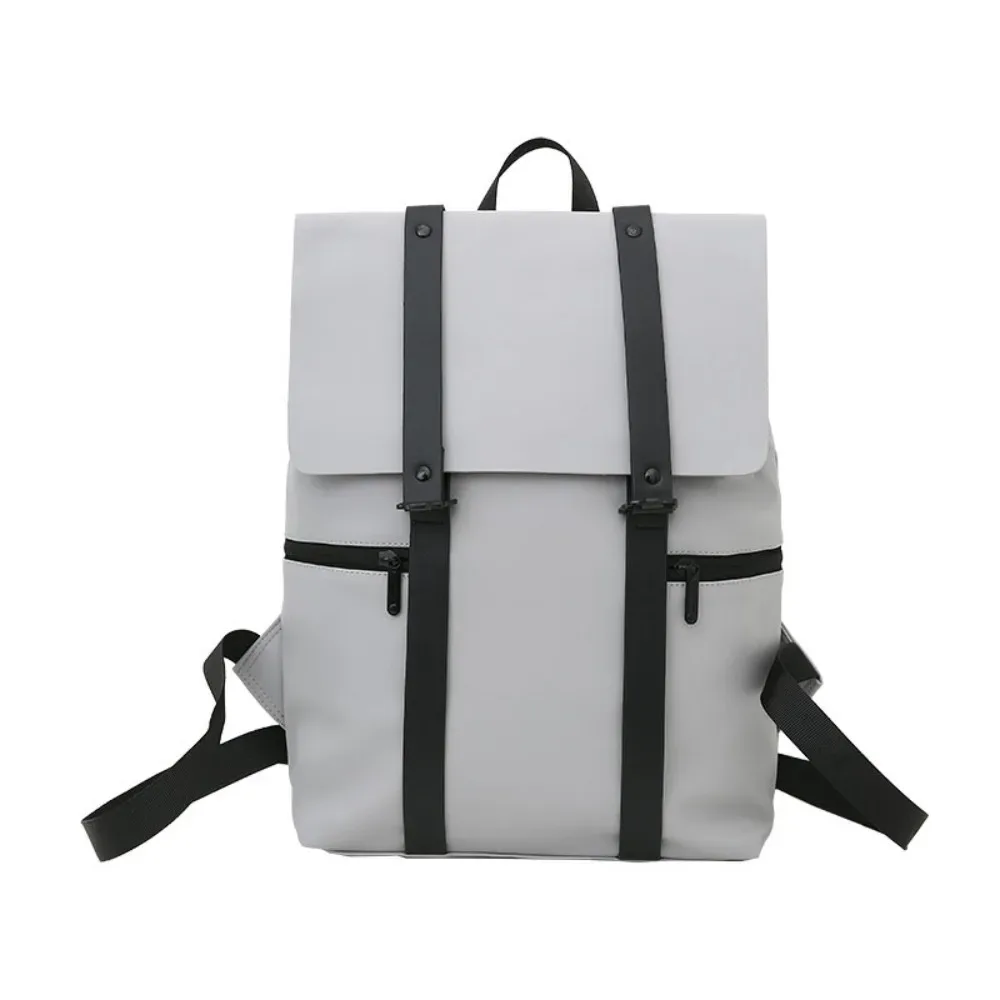 sacs d'école imperméables, sac à dos de voyage portable de couleur unie, grande capacité, bandoulière réglable, sacs à dos en cuir