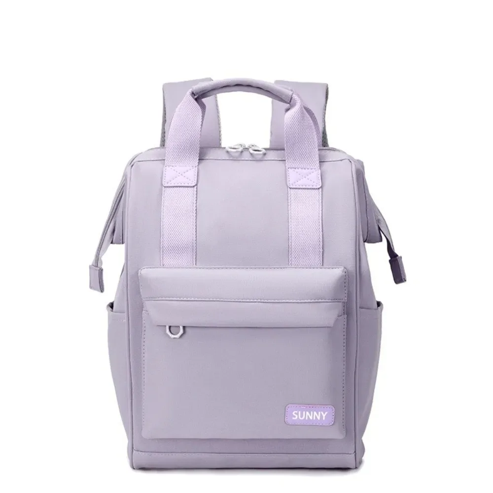 sac à dos à bandoulière de couleur unie, grande capacité, résistant à l'usure, pour ordinateur portable de voyage, tissu oxford, multi-poches, sac d'école pour étudiants