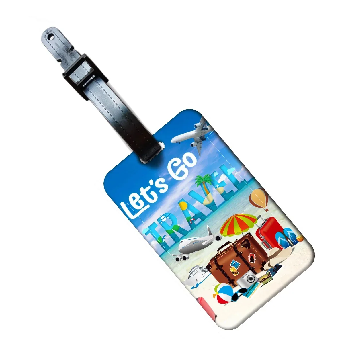 étiquette de bagage de voyage unisexe, porte-adresse et identification de valise classique, support portable pour carte d'embarquement, cadeau