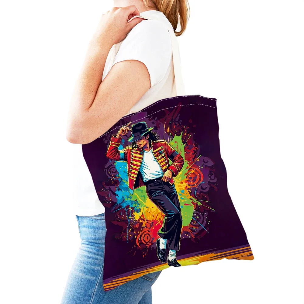 sacs à main michael jackson lady, double impression, super star, sac fourre-tout pour femme, léger, album, sac à main pour fille