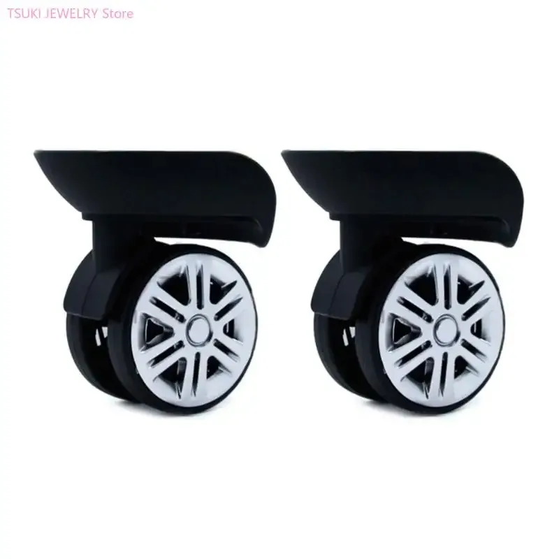 62ke roulettes rechange pour chariot à bagages robustes, double rangée, valise pivotante à 360 degrés, silentwheels, 2 pièces