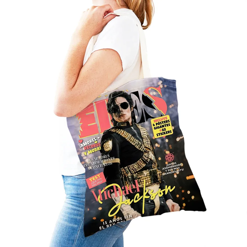 sacs à main michael jackson lady, double impression, super star, sac fourre-tout pour femme, léger, album, sac à main pour fille