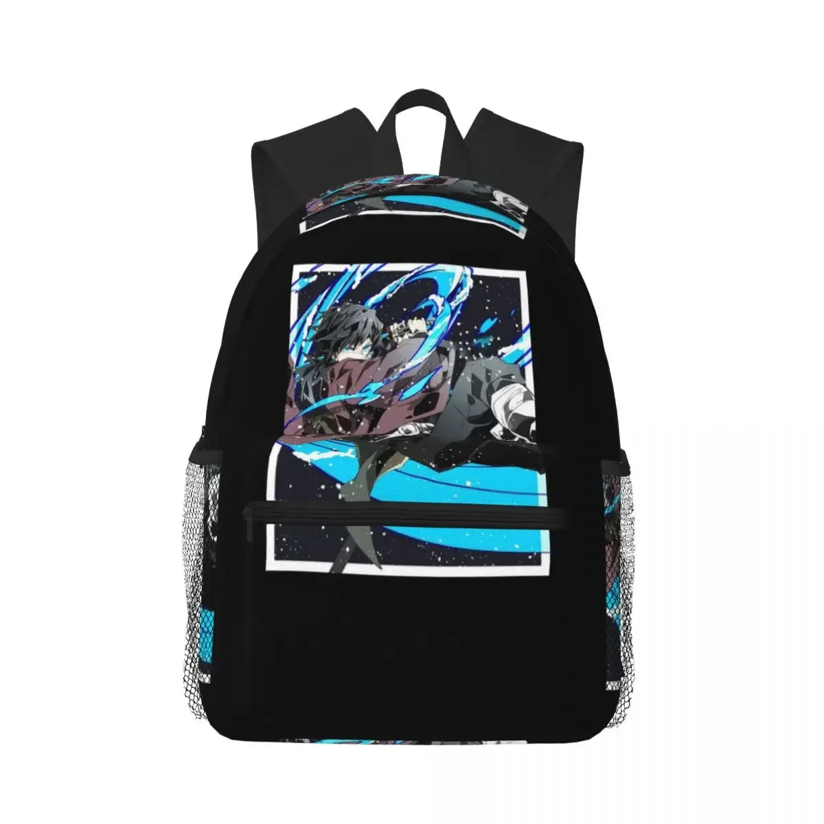 giyu tomioka-kimetsu no yaiba sac à dos étudiant sac d'école randonnée voyage sac à dos pour hommes femmes mode bookbag sacs à bandoulière