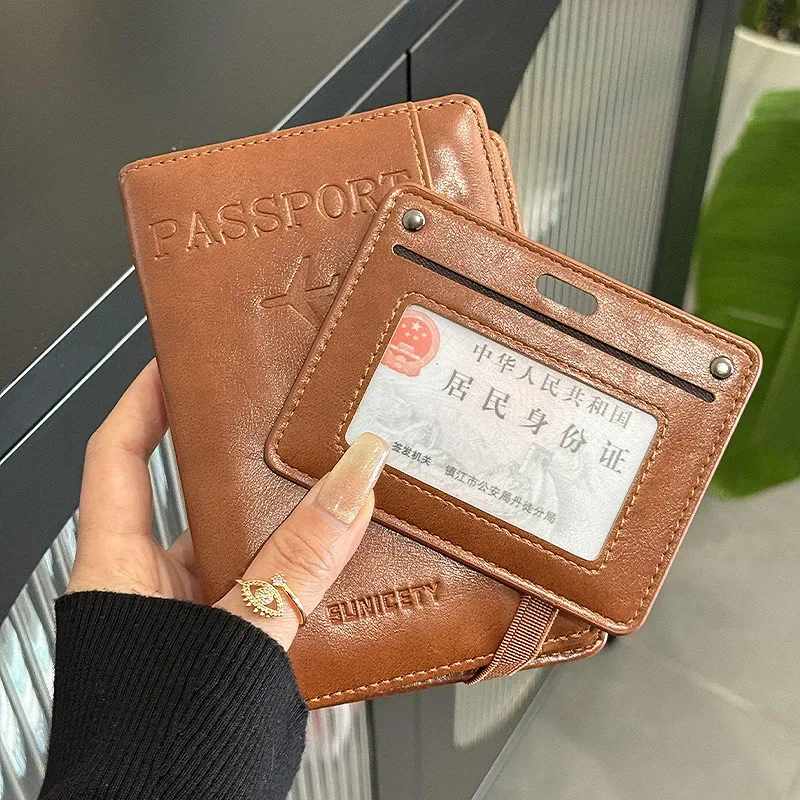 housse de passeport multifonctionnelle en cuir, porte-passeport, organisateur de documents de voyage, fente pour cartes et billets, pour hommes et femmes, voyage