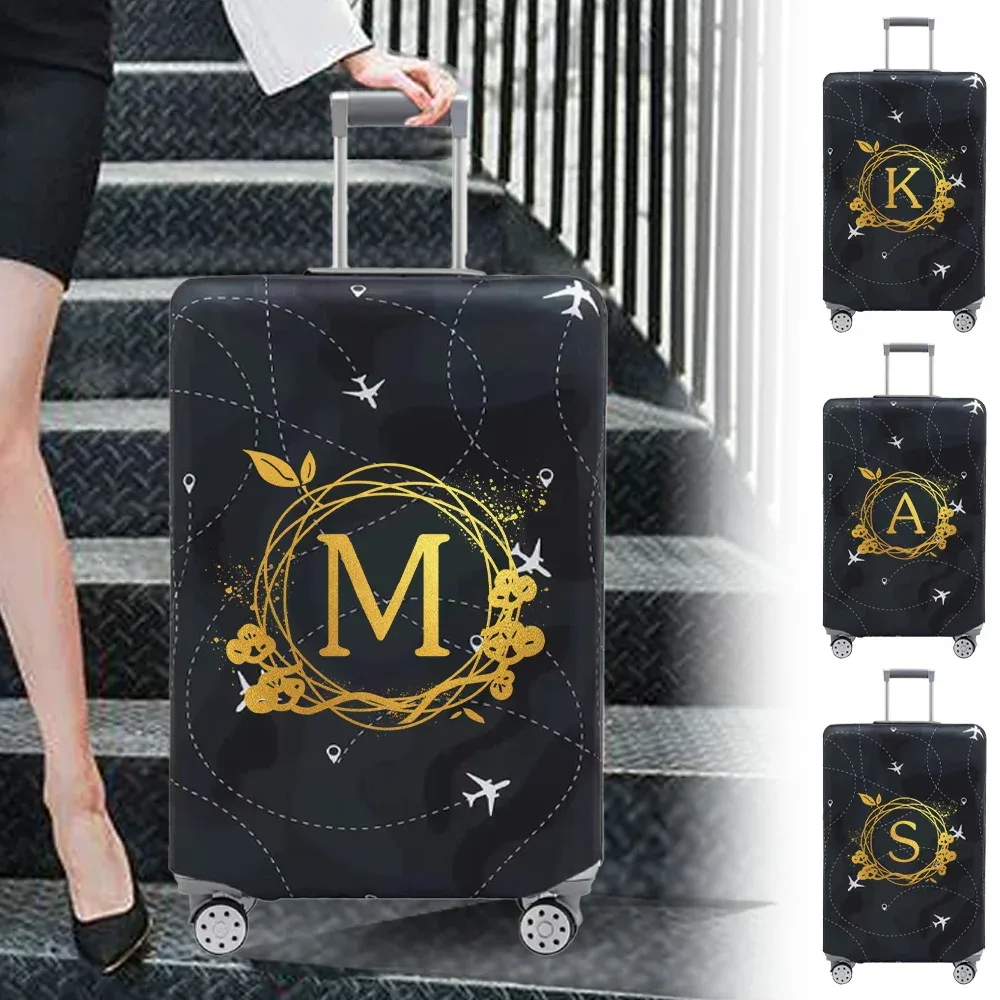 housse de protection pour bagages élastiques épais, série couronne imprimée pour valises de 18 à 32 pouces, accessoires de voyage