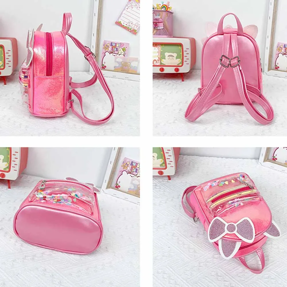 nouveau sac à dos personnalisé avec nœud de dessin animé pour enfants, sac à dos à oreilles mignon, sac de princesse d'extérieur, sac de collation, sac de nom de la maternelle