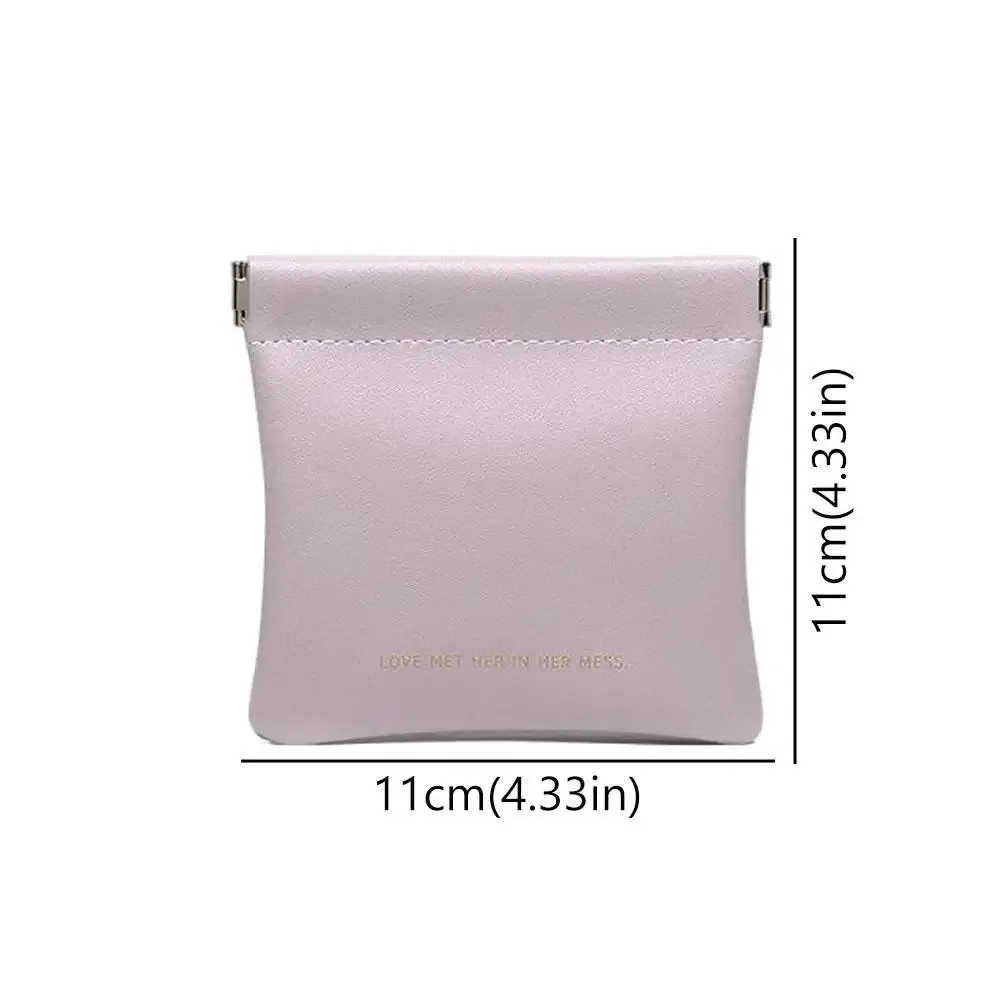 nouveau sac de rangement portable en pu, 2 tailles, mini, avec fermeture automatique, pochette polyvalente pour écouteurs filaires, rouge à lèvres et petits accessoires
