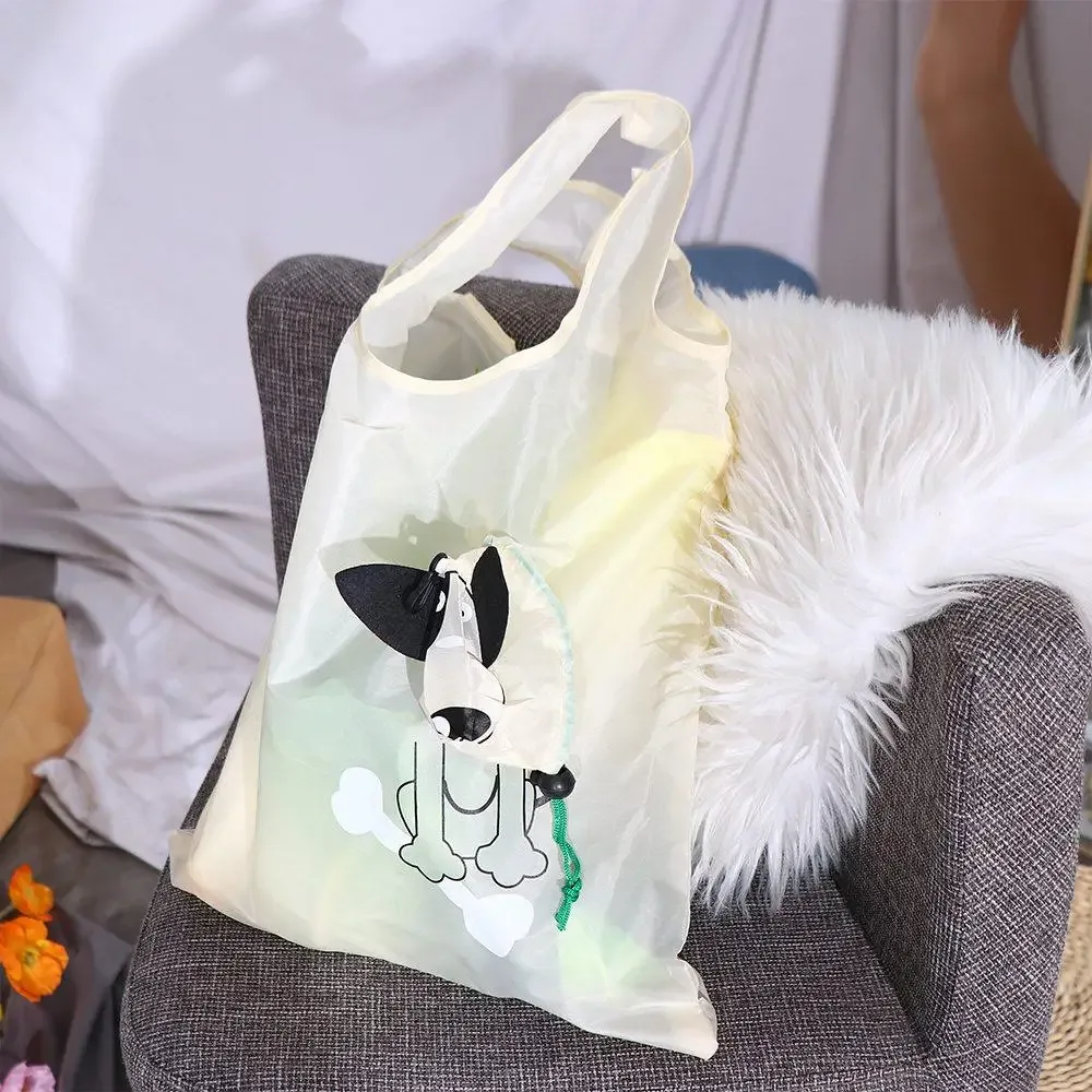 sac fourre-tout imperméable pour chien en nylon avec boucle de suspension, sac de courses pliable, sacs de courses à motif de dessin animé, sac à bandoulière de voyage, sacs de rangement