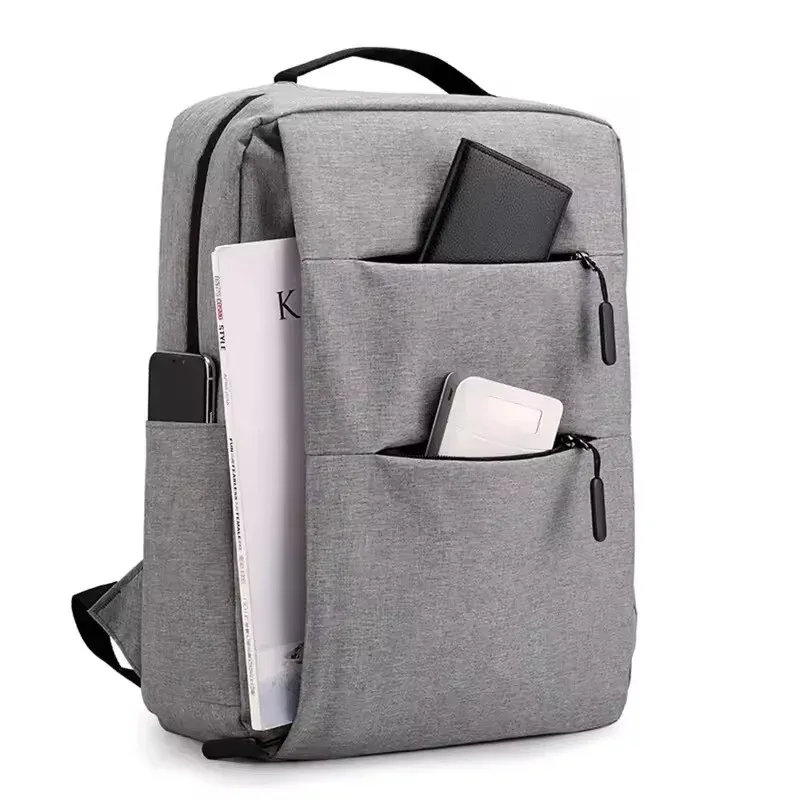 sac à dos d'affaires à double fermeture éclair, sac d'ordinateur étanche, sac de voyage lancé décontracté, sac de sport avec port de chargement usb