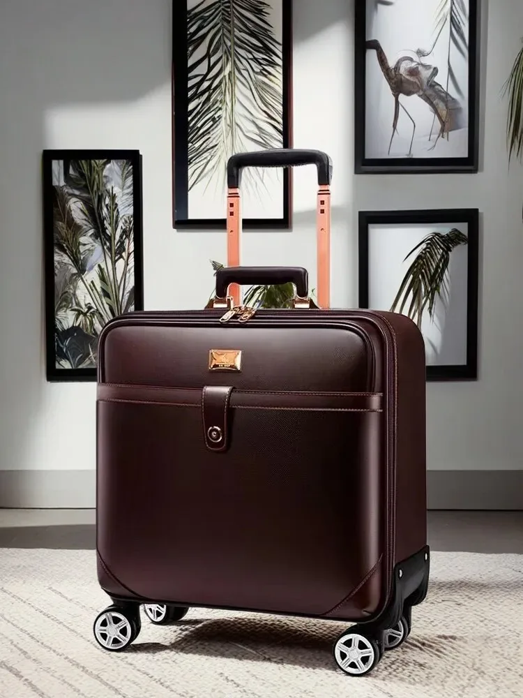 ​ ​ ÉTUI pour sac à dos en cuir PU, étui pour ordinateur portable de voyage d'affaires avec roues universelles, bagage à roulettes multifonctionnel
