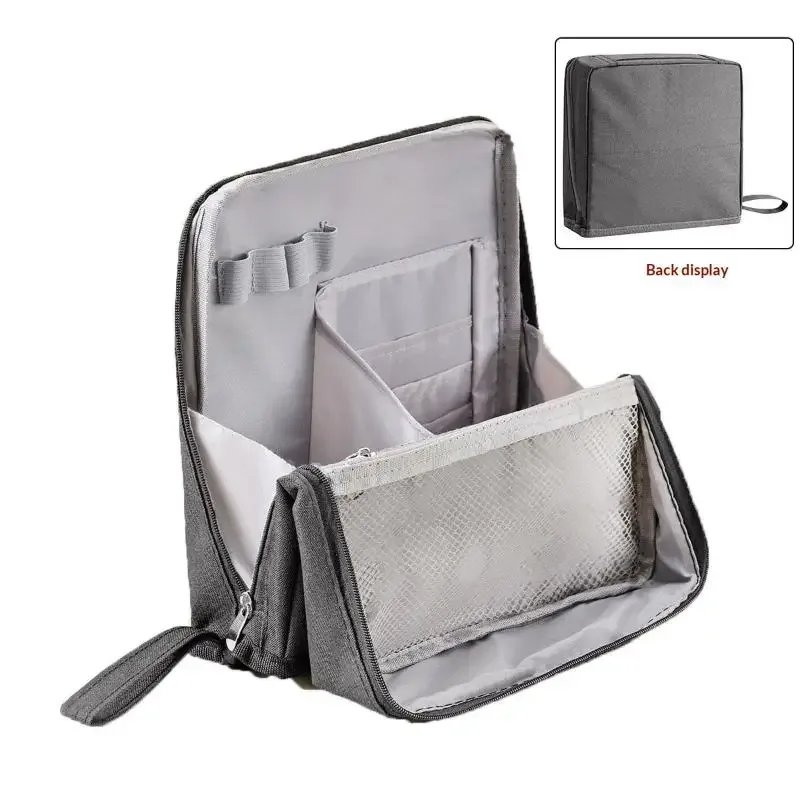 sac à cosmétiques portable de grande capacité, rangement vertical de bureau, sac de rangement multifonctionnel pour cosmétiques, sac de rangement pour stylos et fournitures de bureau