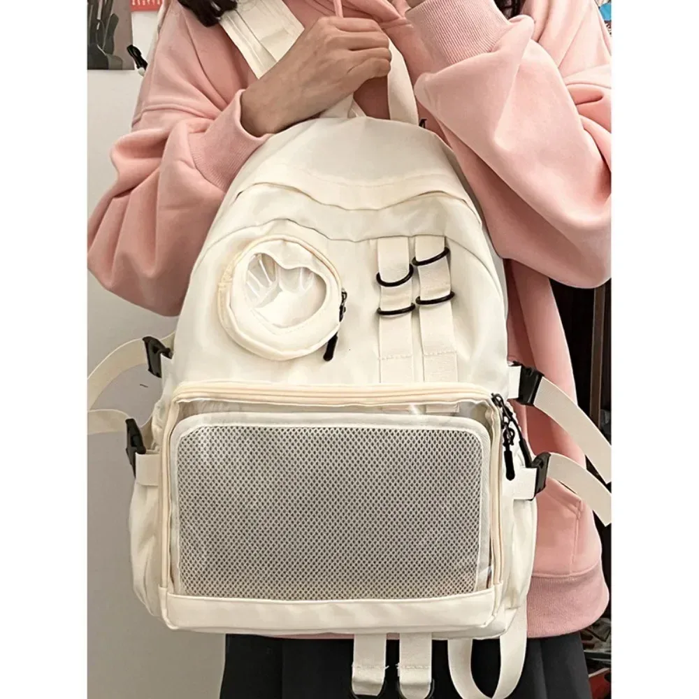 nouveau style de collage kawaii sac d'école sac à dos transparent adolescente itabag amour coeur jk femmes sac à dos pochette d'ordinateur