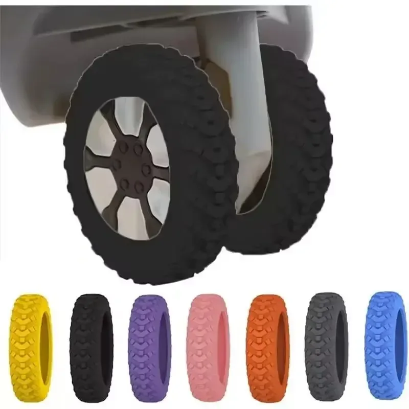 8 protections de roues de valise en silicone, protège-roues, chaussures de roulettes, valise de voyage, réduction du bruit, protège-roues, accessoires