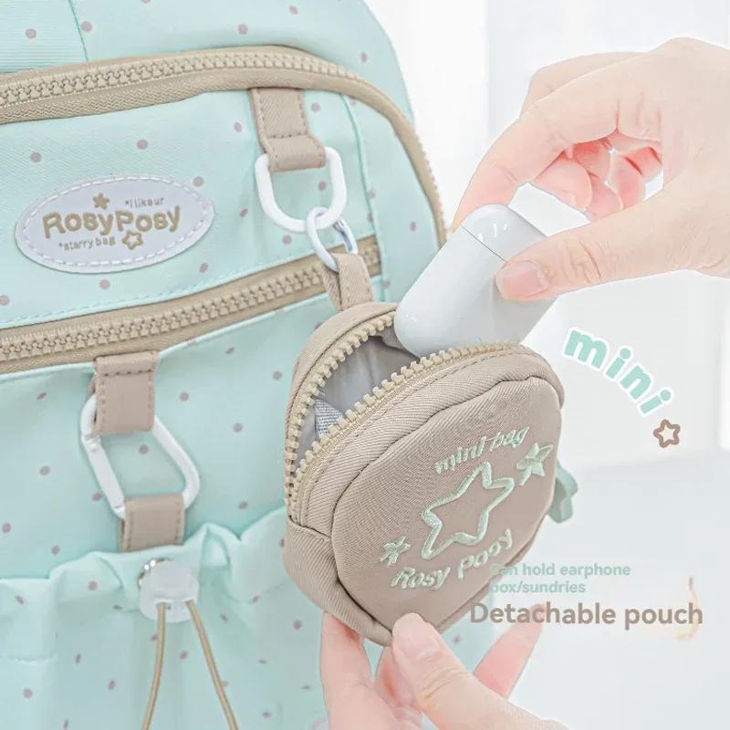 sac à dos à cordon de serrage à pois, 1 pièce, avec une valeur esthétique élevée, sac à dos pour étudiants, sac à dos quotidien