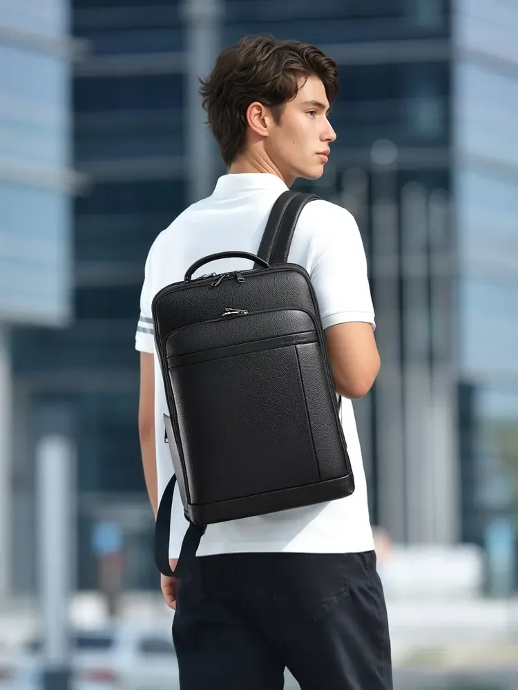 nouveau sac à dos en cuir véritable pour homme avec port usb, grande capacité, sac pour ordinateur, sac à dos de voyage multifonctionnel tendance, 100% cuir de vache