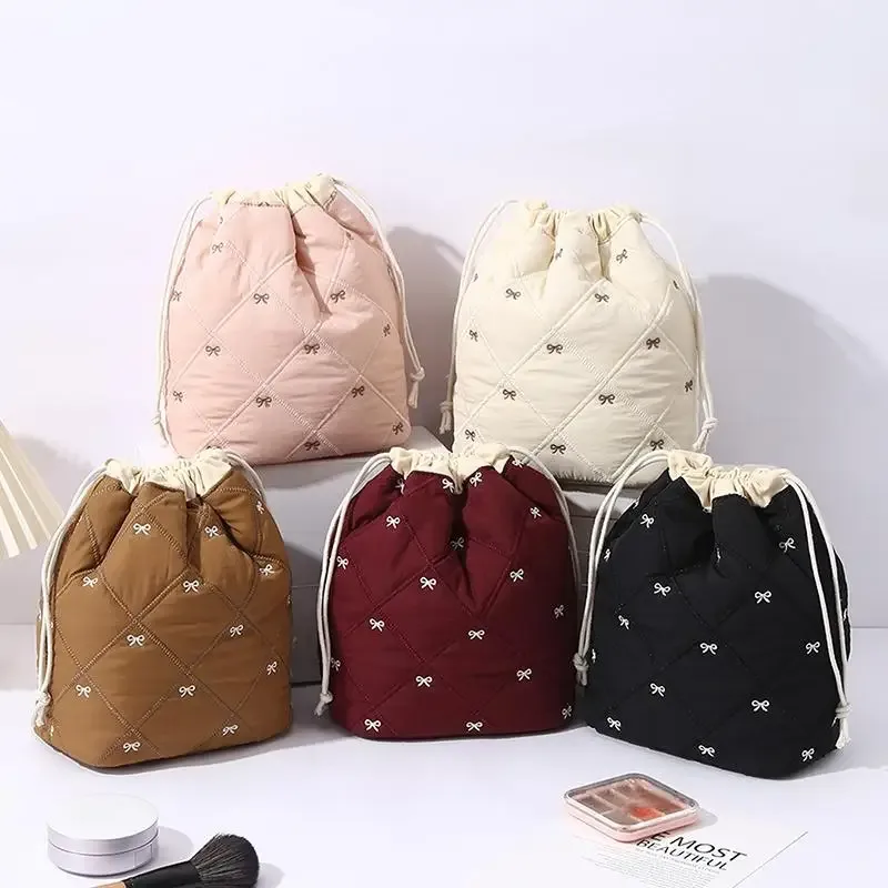 sac de rangement pour cosmétiques, pochette de maquillage à cordon de grande capacité pour voyage, sac de rangement souple, organisateur de table à domicile, essentiels de voyage