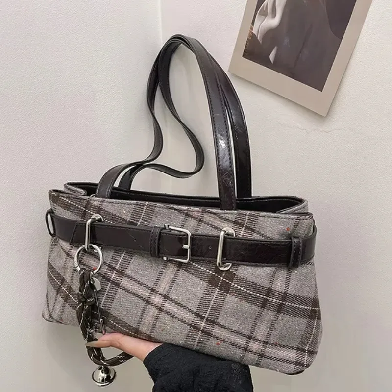 sacs à bandoulière en cuir pu doux rétro à carreaux, grande capacité, sacs à la mode pour femmes, vente chaude, sacs à main pour femmes avec fermeture éclair