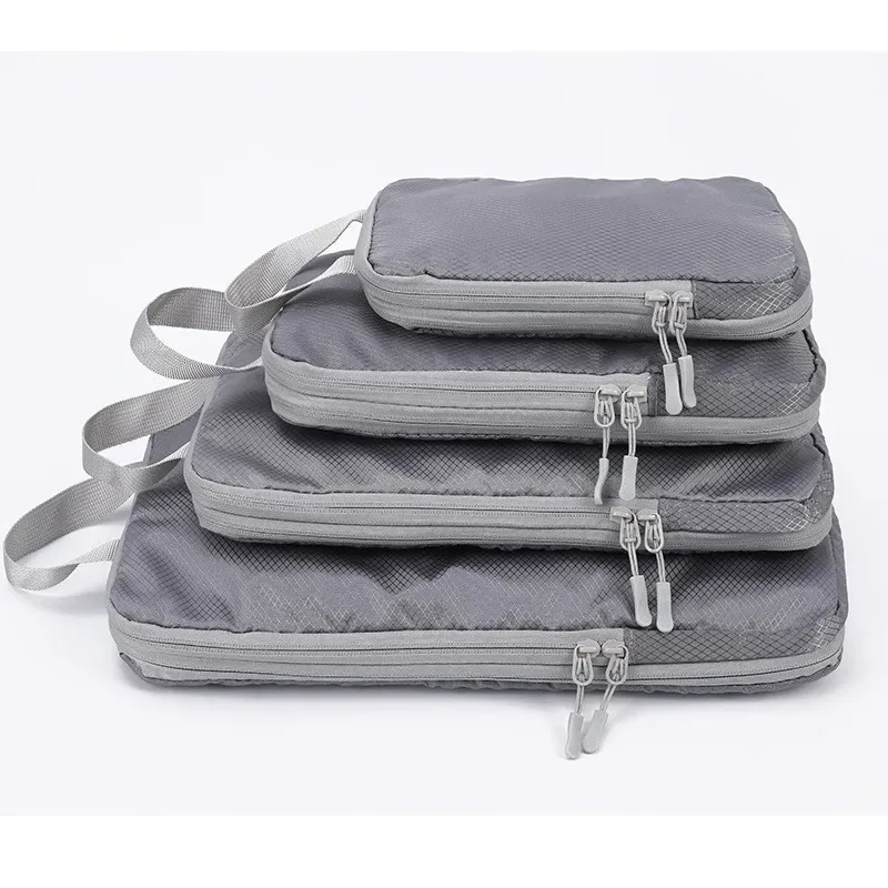 homefish ensemble de 4 sacs de rangement de voyage compressibles verticaux imperméables multifonctionnels pour bagages d'affaires