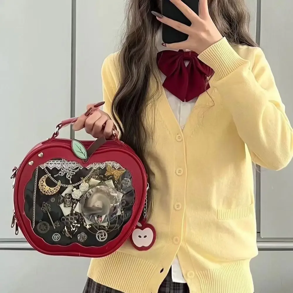 sac à fermeture éclair kawaii fruits itabag coton poupée sac pu poche transparente petit article sac idole marchandise stockage mode sacs à dos