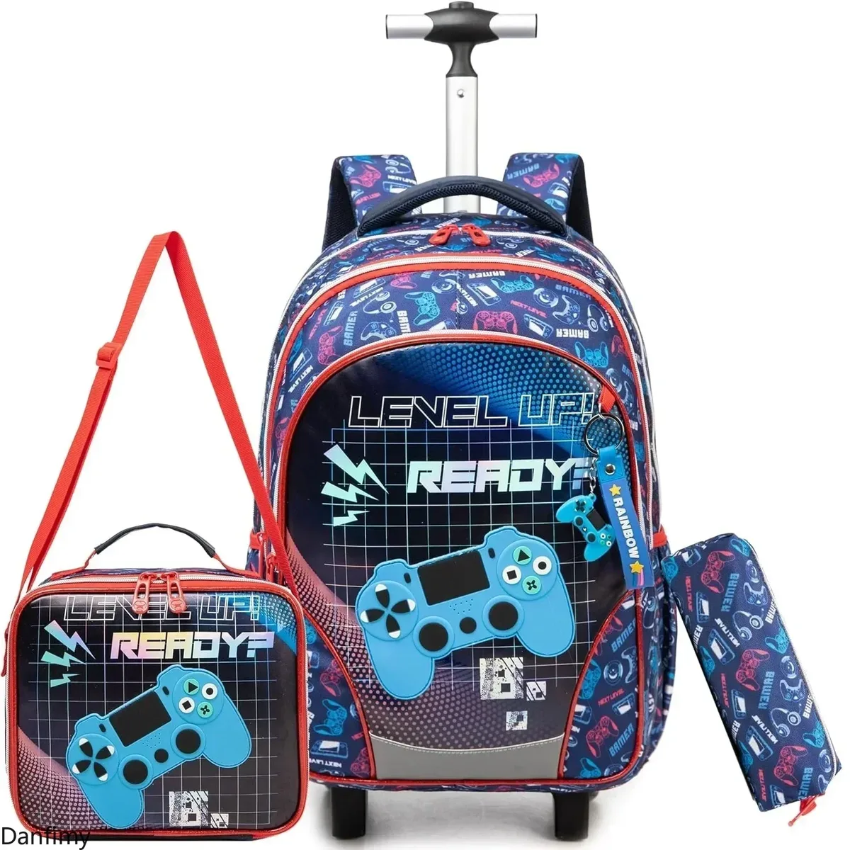 ensemble de sacs d'école à roulettes pour garçons et filles, sac à dos à roulettes pour enfants, sac à bagages à roulettes pour élèves du primaire
