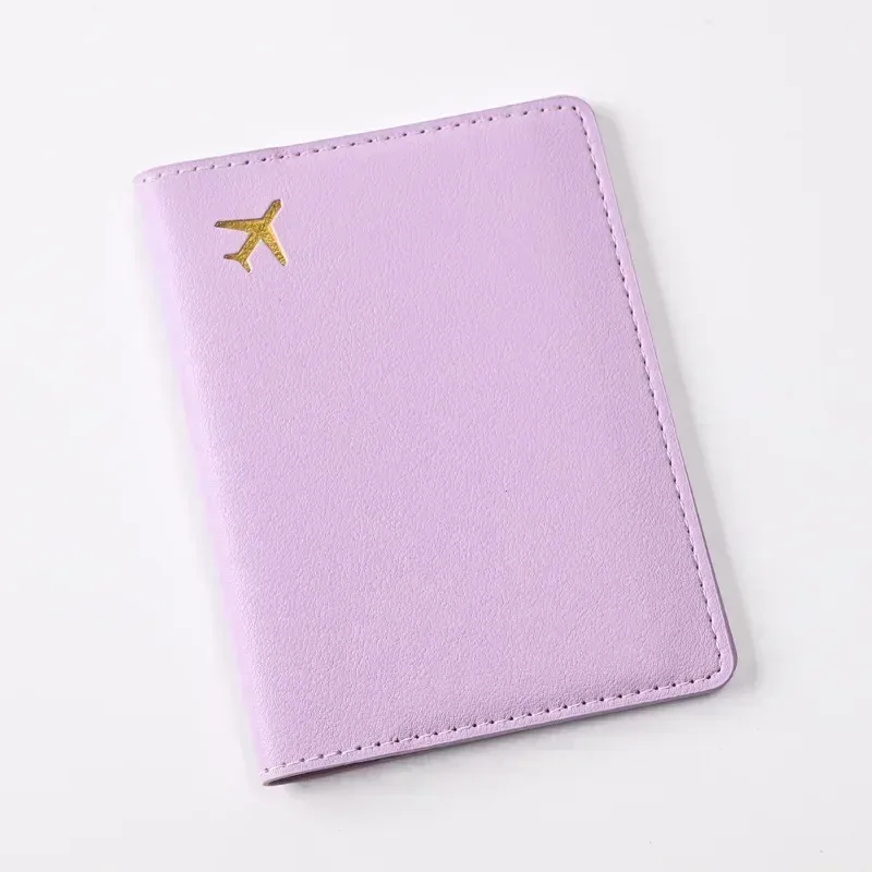 porte-passeport en cuir pu pour femmes et hommes, clip multifonctionnel pour billet d'avion, portefeuille et étui pour carte d'identité, 1pc