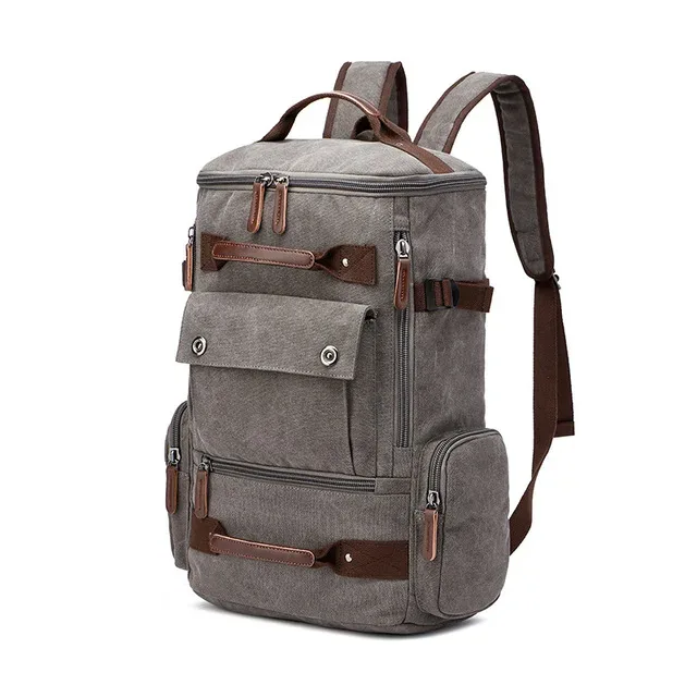 sac à dos vintage en toile pour homme, cartable d'école, de voyage, grande capacité, pour ordinateur portable