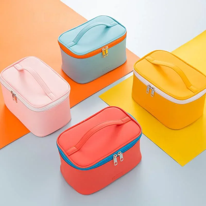 trousse de maquillage à fermeture éclair pour femme, trousse de toilette en poudre, trousse de maquillage, accessoires de la présidence