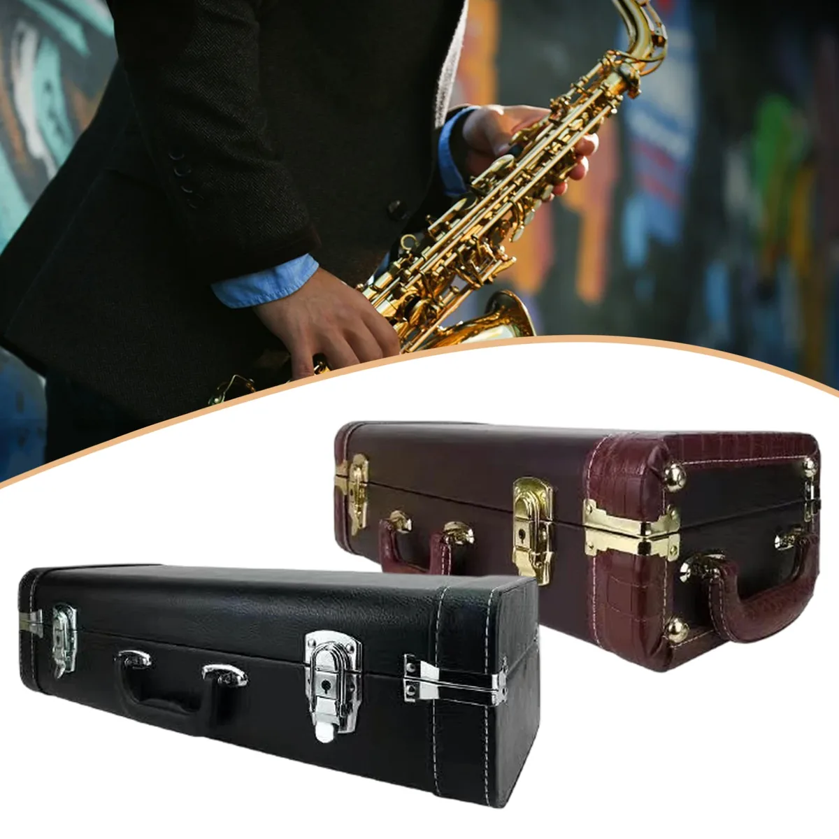 Étui pour Saxophone Alto Portable, mallette rigide antichoc, protection rembourrée avec poignée, sac de transport pour Saxophone