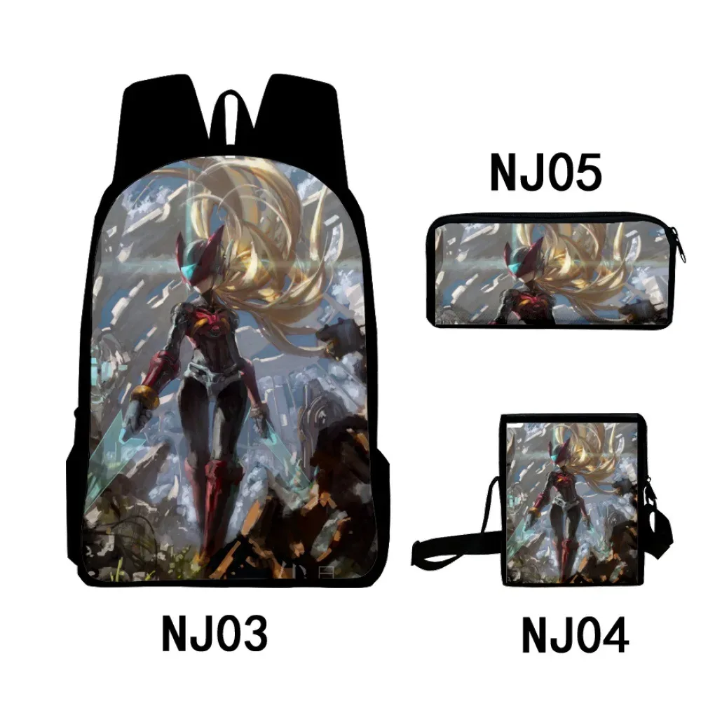 mode nouveauté cool rockman impression 3d 3 pièces/ensemble sacs d'école pour élèves sac à dos pour ordinateur portable sac à dos sac à bandoulière incliné trousse à crayons