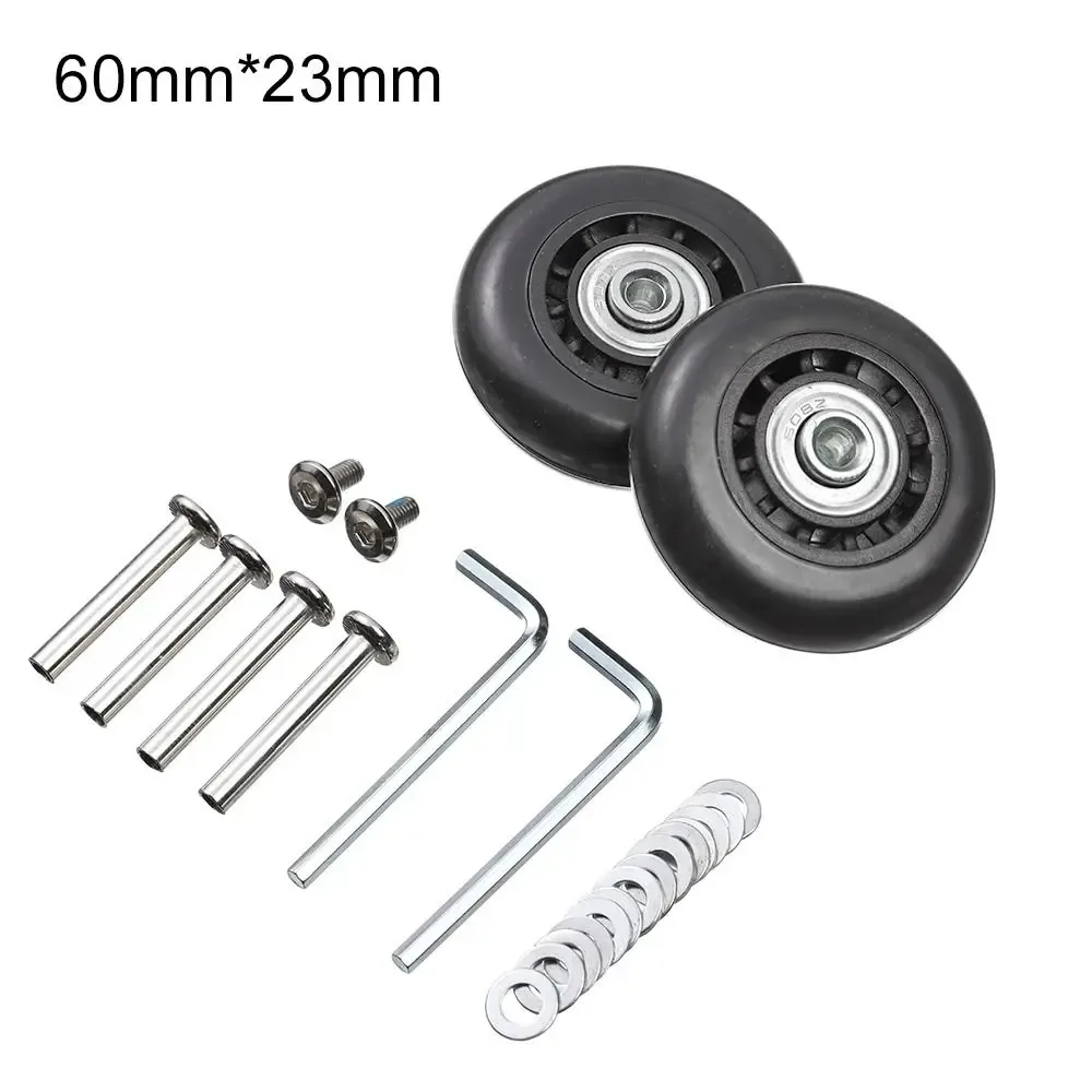 roues de remplacement universelles, pièces de valise, essieux de remplacement durables, kit d'outils de réparation de roulettes, roulette silencieuse avec vis, 2 pièces