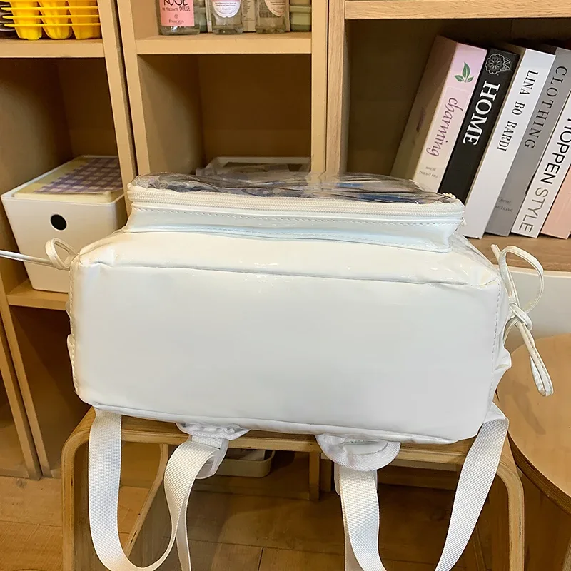 sacs d'école pour étudiants japonais de grande taille, sac à dos ita en cuir pu avec porte-monnaie transparent, offre spéciale
