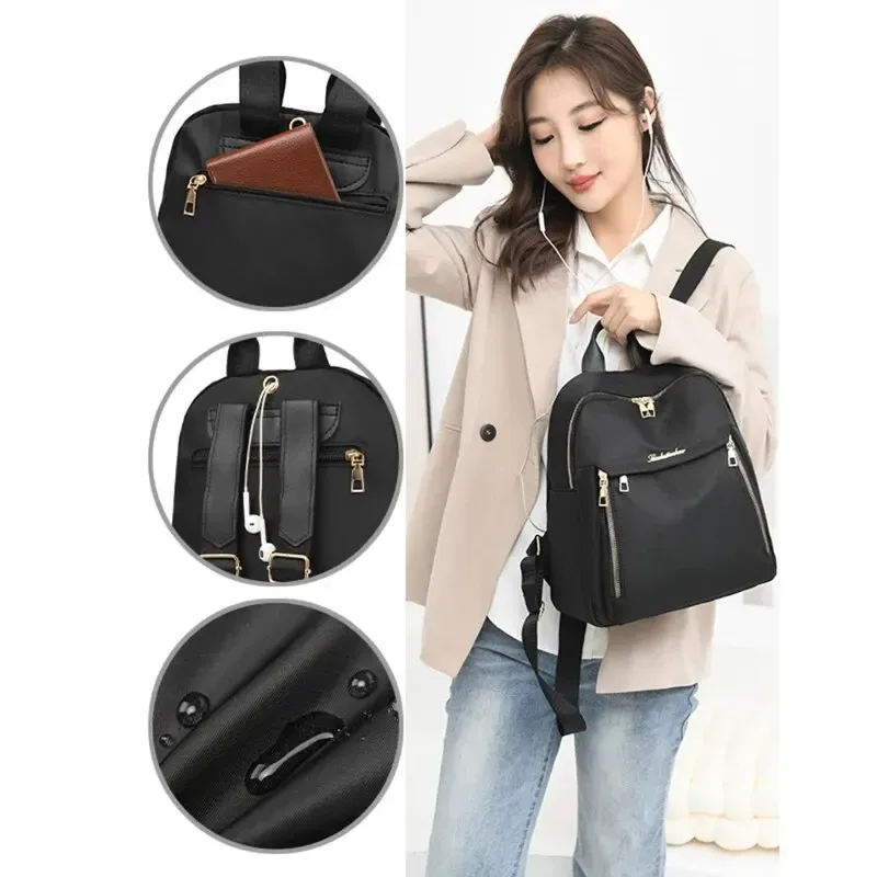 sacs à dos simples de grande capacité pour femmes, sac de voyage noir solide, cartable étudiant harajuku, sacs unisexes, high street, nouveau