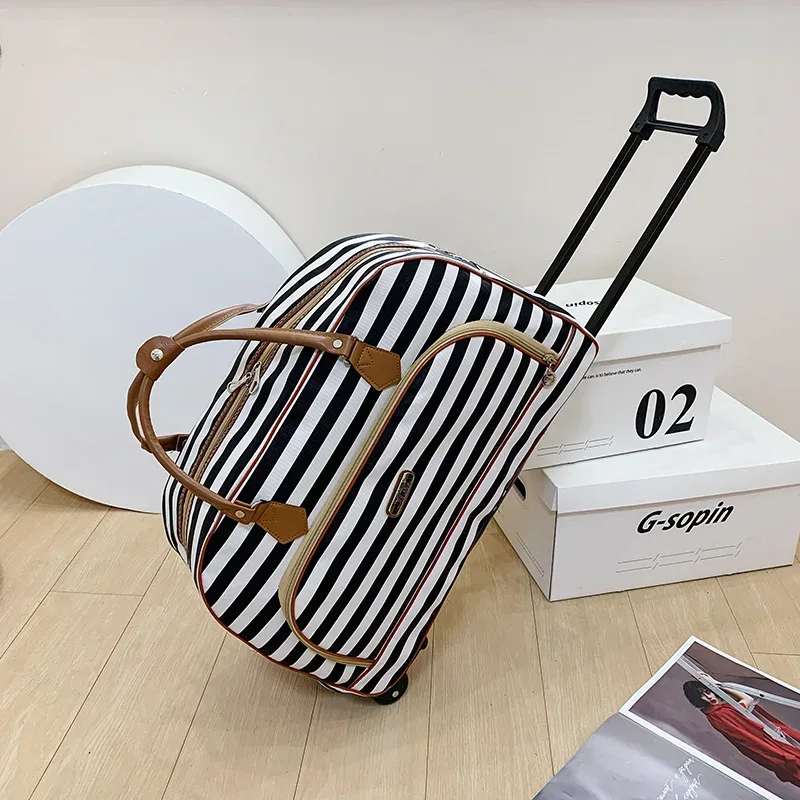 valise de voyage de grande capacité pour femmes, sacs à roulettes, oxford, bagages roulants étanche, sac de voyage avec roulettes