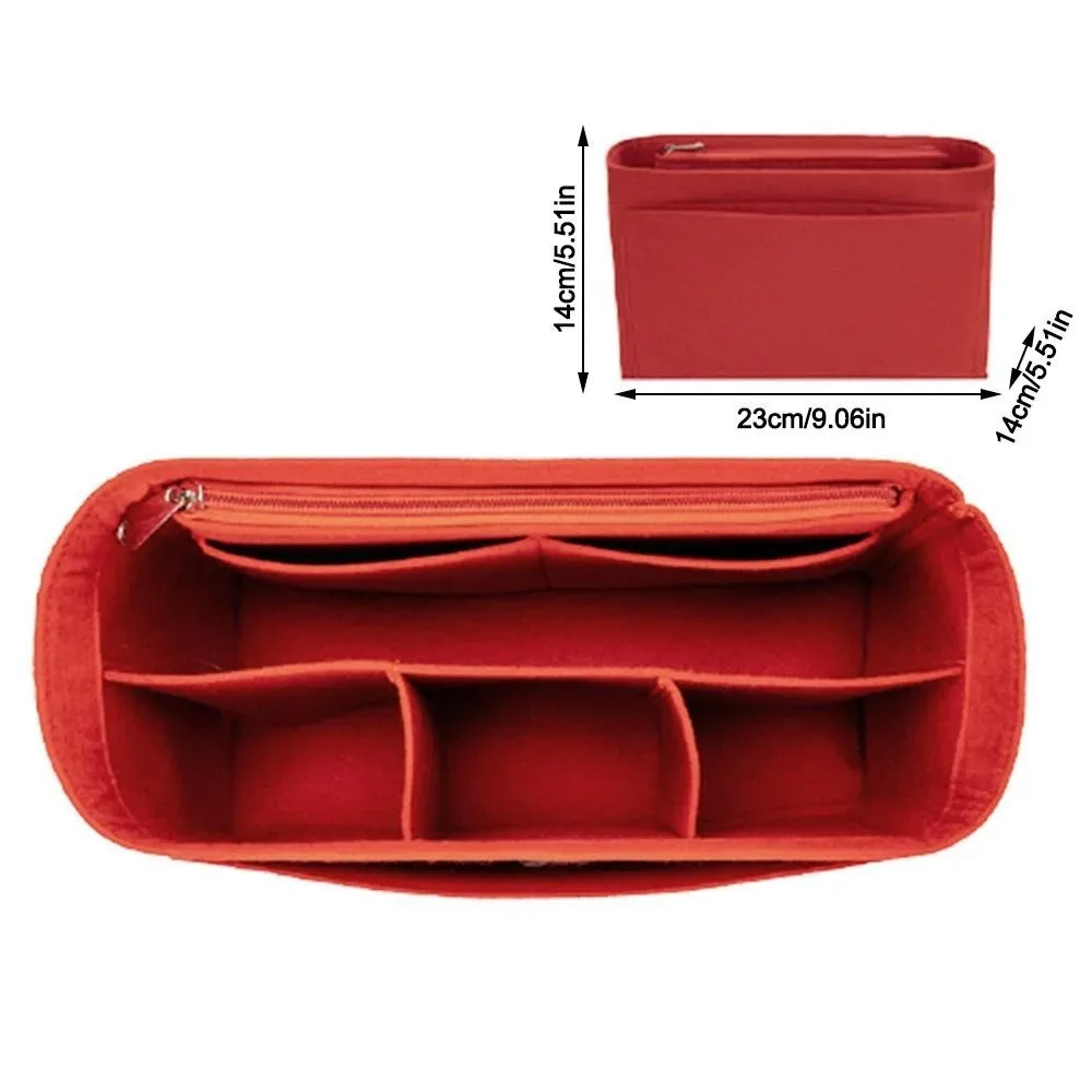 sac d'insertion en feutre multi-poches avec fermeture éclair, organisateur de sac à main grande capacité, sac intérieur pour lv speedy25/30/35/gentlewoman