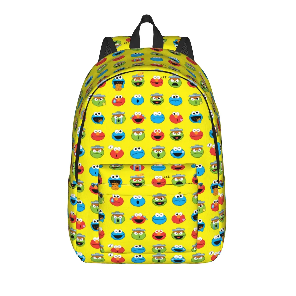 sac à dos décontracté sesames streets avec poche, sac à dos de randonnée pour étudiants, sac à dos cookie monster pour hommes et femmes, sacs en toile pour ordinateur portable