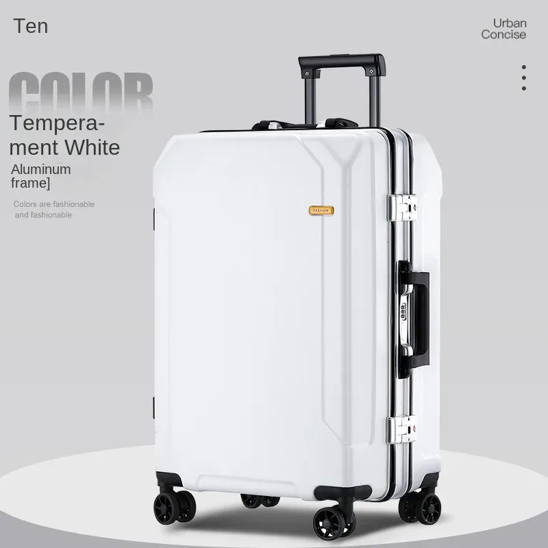 valise universelle avec cadre en aluminium, valise à roulettes, valise d'embarquement à roulettes, verrouillage par mot de passe, voyage d'affaires, nouveau, 20 ", 24/28"