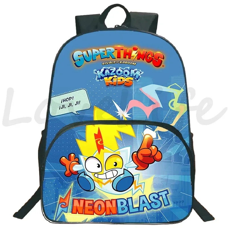 jeu superzings sac à dos 16 pouces garçons filles bookbag dessin animé sac à dos superthings sacs d'école étudiants sacs de voyage sac à dos à fermeture éclair