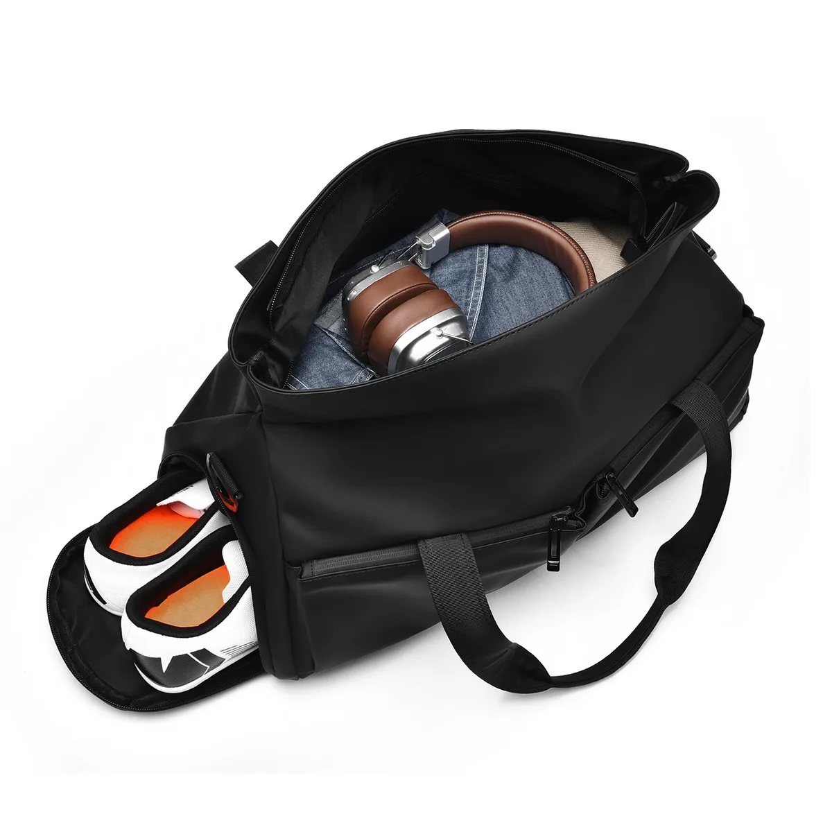 sac de voyage sportif de grande capacité, résistant à l'usure, avec compartiments séparés pour articles humides et secs et compartiment à chaussures indépendant, sac de fitness unisexe à porter à la main ou en bandoulière