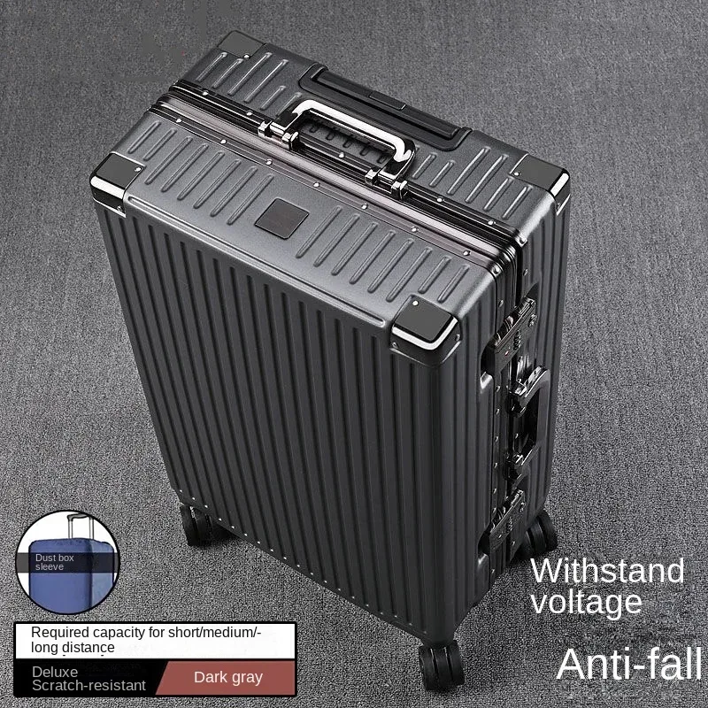 valise à cadre en aluminium, grande capacité, robuste et durable, avec serrure à code, valise cabine en pc renforcé, 20/22/24/26/28 pouces