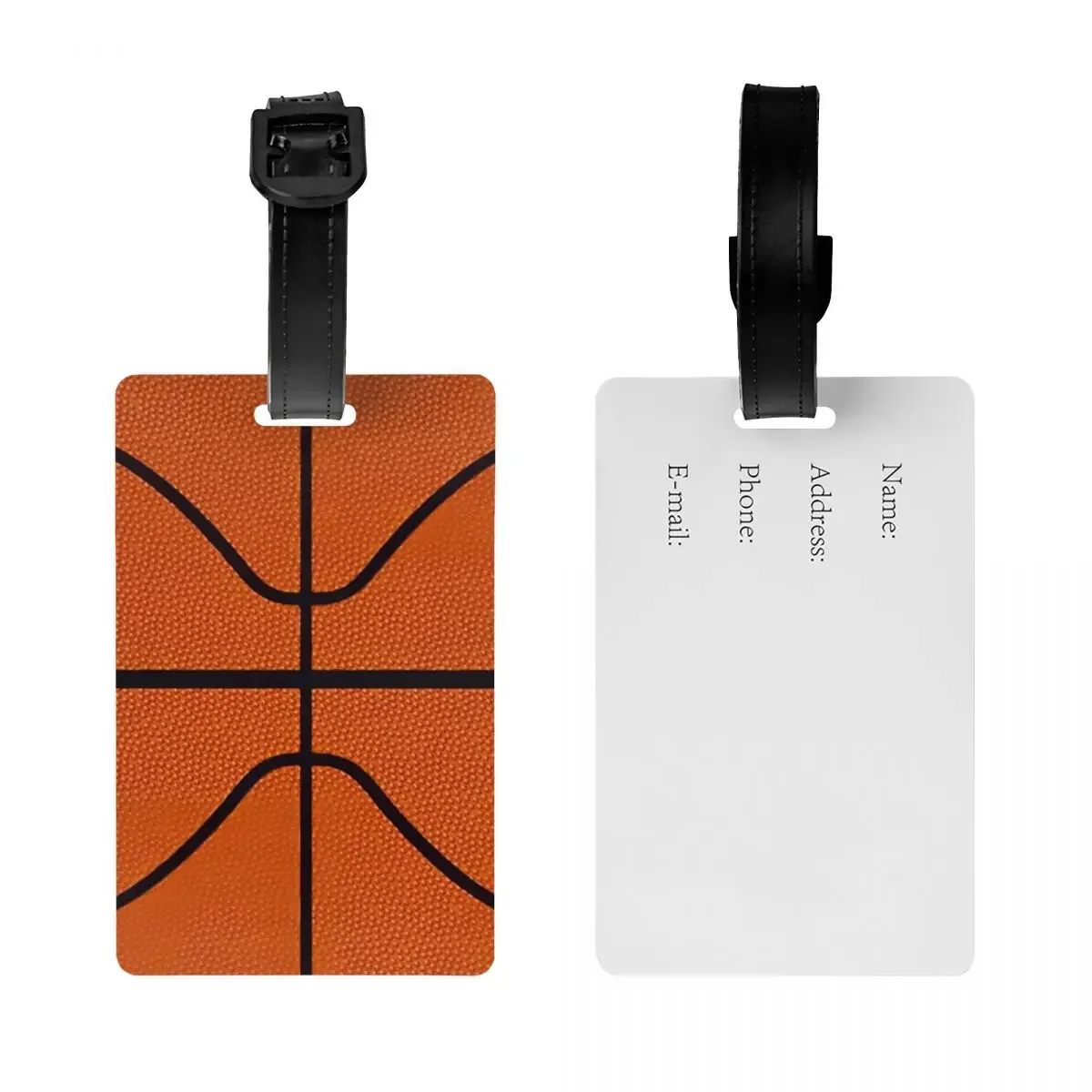 étiquettes de bagage rondes personnalisées pour valises, points de basket-ball, culture fongique de la mode, é