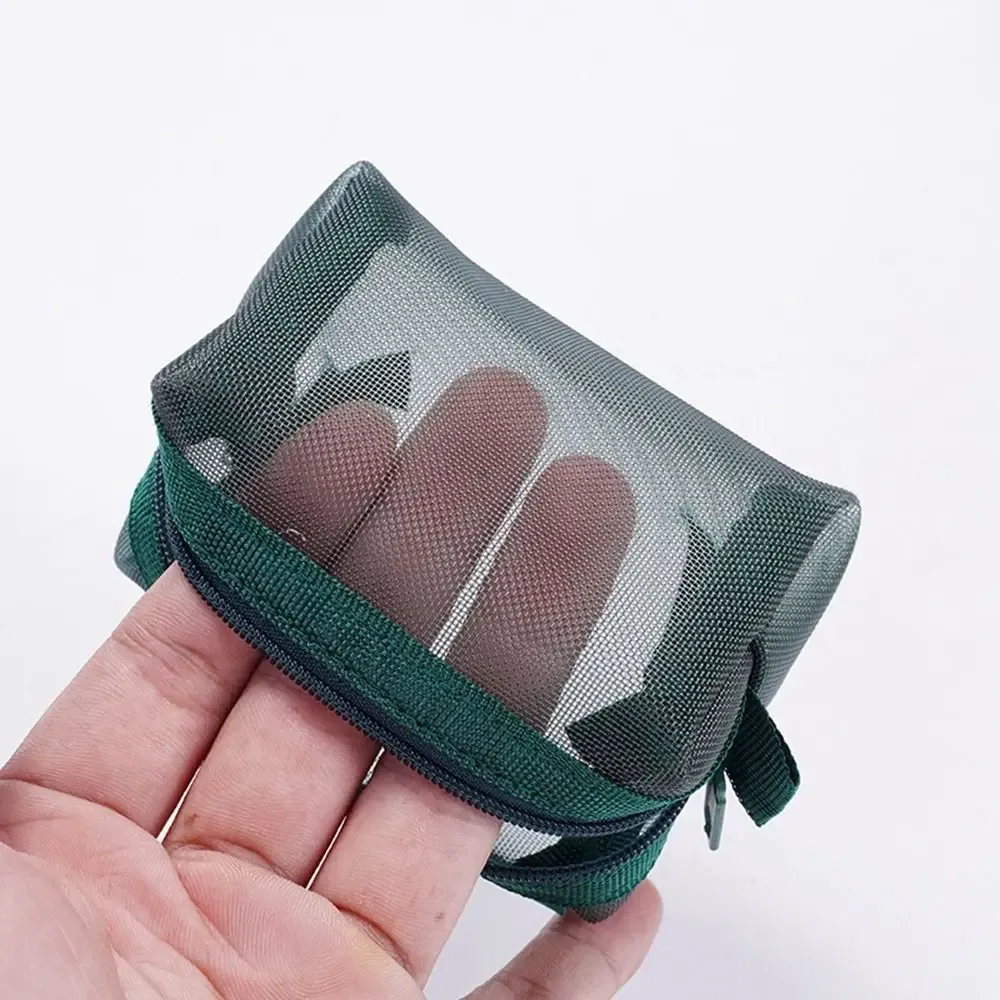 sac de maquillage en maille de couleur rétro, sac à cosmétiques transparent de grande capacité avec fermeture éclair, étui de rangement, sac de rangement de toilette