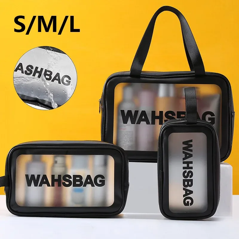 Trousse de Toilette de Voyage Transparente et Imperméable, Organisateur de Maquillage Portable, Sac de Rangement pour Articles de Toilette pour Hommes, Tailles S/M/L